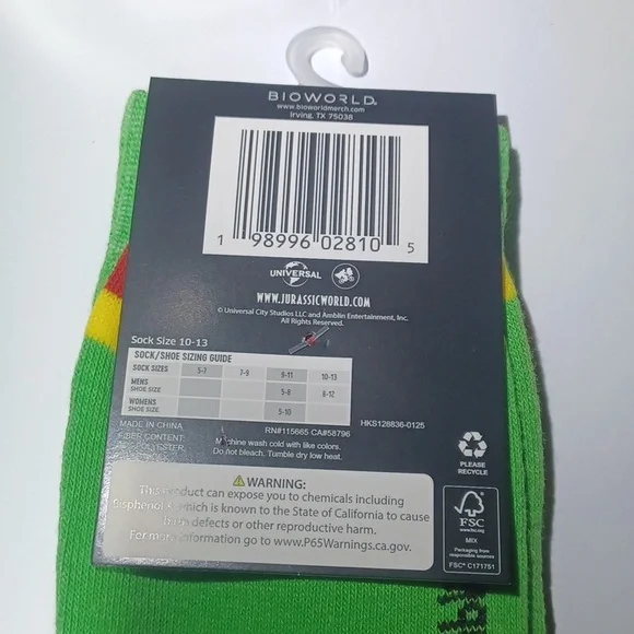 Jurassic Park Socks NWT - Picture 4 of 4